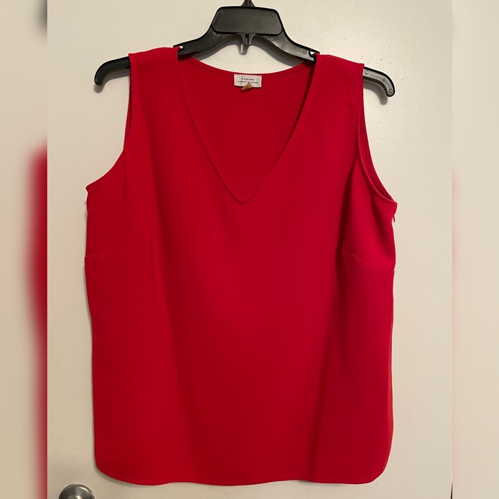 Tahari VNeck Sleeveless Blouse